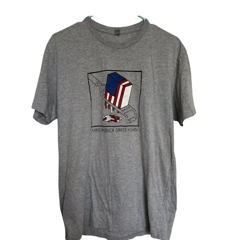 Next Level Men’s T-Shirt Sarcastic Humor Political Short Sleeve Crew Neck Size L